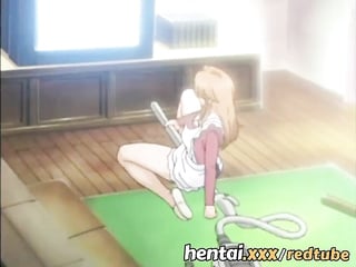 Wife masturbates with a vacuum cleaner