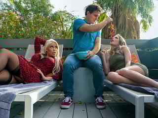 Pervy boy punished by neighbor stepmom & stepdaughter duo! - Bridgette B and Kyler Quinn