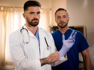 Full examination with wild gay doctor