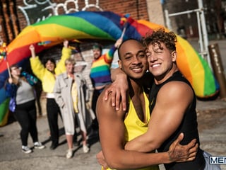 Interracial gay anal after pride - Trent King and Felix Fox