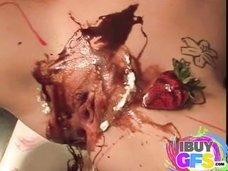 jamie spice with lesbian friend licking pussy with cream and straberry