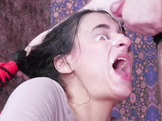 BDSM blowjob sub teen mouth fucked