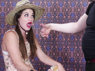 Kendra Heart bound babe getting mouth fucked