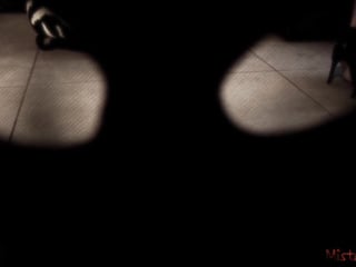 Femdom slave wearing mask obeys to his Mistress