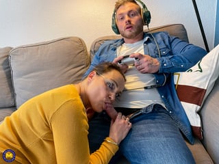 Lazy ass stepson enjoys the benefits of the Stepmama hotel