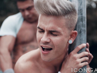 Skinny blonde twink Andy Taylor anal fucked hard from behind