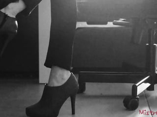 Sub has a femdom fetish for Mistress shoes and feet