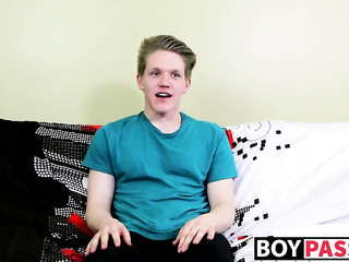 Blond twink with fat ass interviewed and dicked down raw