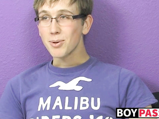 Jockstrap glasses twink Tommie Reed hot solo masturbation