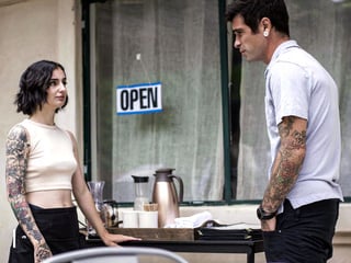 Petite waitress Stevie Moon anal fucked by asshole client his twin brother