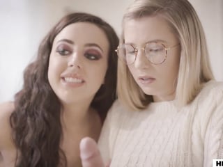 Virgin stepsister and BFF playing a dirty game with jerk brother