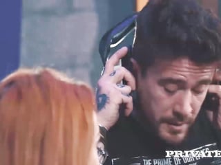 Stunning red head beauty Ella Hughes gets her trimmed pussy pounded