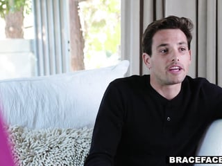 Braced Valedictorian Stepsis gets Cum as Lubricant