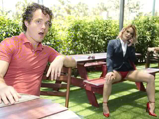 Blonde American milf picked up