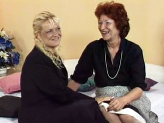 Lesbian Granny Fucks Busty Blonde MILF With Strapon