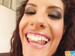 Skinny Leanna riding dick in POV