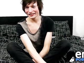 Cute Jesse Andrews plans to spend his porn money on socks