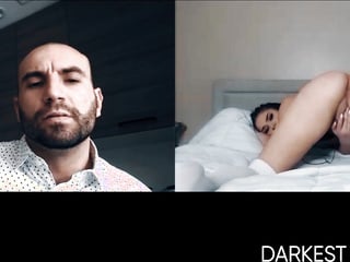 Beautiful babe Athena Faris solo pussy plays for stepfather