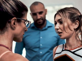 Mature Coach Shares Teen Cheerleader With Husband - Mackenzie Moss, Cory Chase