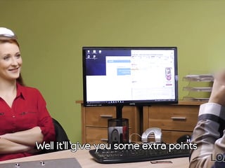 Sex for cash is the best business strategy of buxom redhead