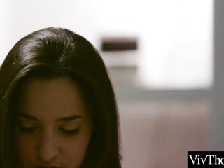 Bombshell lesbian sucks her lovers perfect breasts & licks her muff