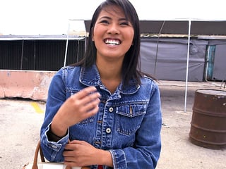 Asian sensation with nice tits rides the BangBus