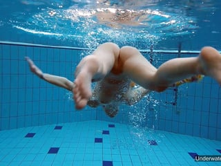 She’s incredibly flexible in the pool