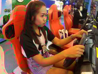 Thai MILF girlfriend jerks cock after a day out in the mall