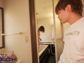 Horny Japanese MILF gets a creampie after fucking her stepson