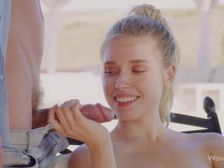 WOWGIRLS Gorgeous Russian model Freya Mayer getting a massage and then fucking this lucky guy outdoors