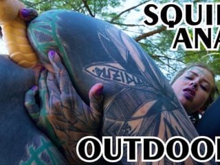 Alternative teen ANAL masturbation IN PUBLIC, naughty girl SQUIRT outdoors, goth, anal gape, tattoo