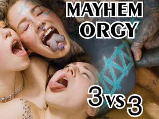 hardcore alternative ORGY - 3 on 3 anal fuck - ATM, gape, DP, facial - Mina K, Eden Ivy, Anuskatzz