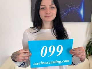 Tattooed girl at porn casting