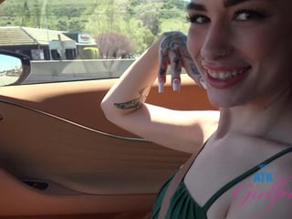 BTS on a date with amateur babe Delilah Day rubbing cock and playing before heading home