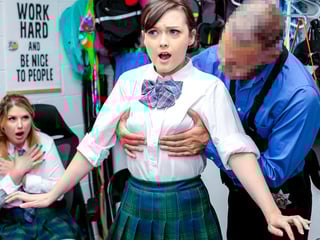 Banging vibrator stealing coeds in the backroom