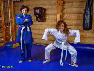 Granny and teen wrestling passion!