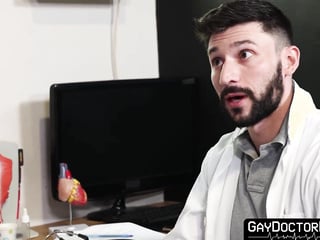 Muscular Scott Demarco extracts  cute Rob Quins semen sample after rough anal se