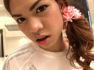 Asian ladyboy teen Kitty in a football uniform anal stuffed