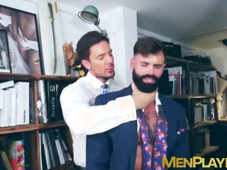 Hottie Lionel Lilac licks and fucks the hairy ass of suited Dani Robles