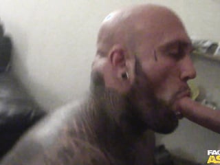 Tatted bear facefucked