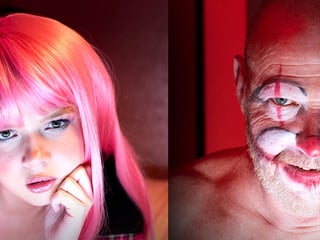 Tiny stepdaughter teen unexpected webcam session with stepdad