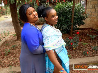 African MILF Lesbians Make Out In Public