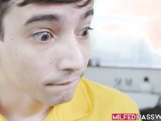 Cute delivery rider Ricky Spanish delivers oozing cum into my ebony cunt