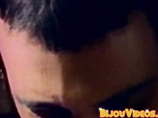 Lean mustached dude Anthony Lee receives oral and anal hammering