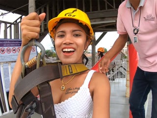 Zipline fun and hot sex at home after for a Thai European couple