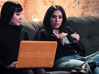 Petite criminal MILF anal threesome with big dick parole officer