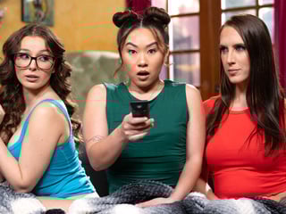 Remote controlled toys inside lesbian roommate her pussy and ass