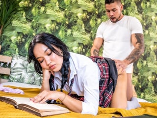 Latina Asia gets pounded by her horny housemate Angelo!