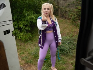 Filthy Euro Slut Ellie Shou Gets Face Fucked and Spanked in Van