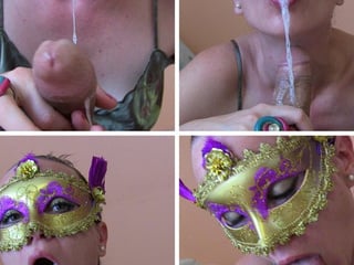 Ravenous Suck! Masked face girl! Sloppy Blowjob, Handjob, Long Drooling, Gathering, Cumplay and Swallow! You Just keep it real with me and Enjoy my Sex Fantasies: Sylvia Chrystall POV 720p